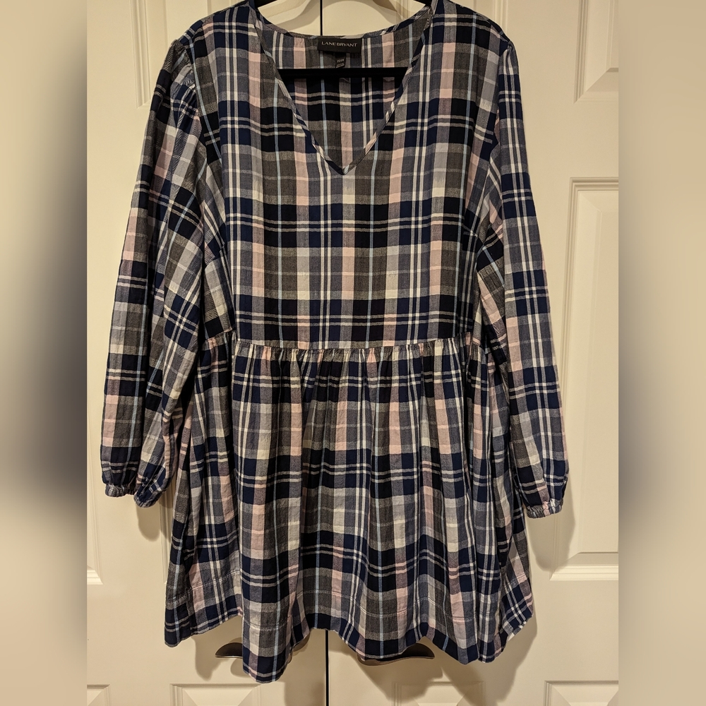 Lane Bryant Baby Doll Plaid Shirt Size 22/24, Super Comfy